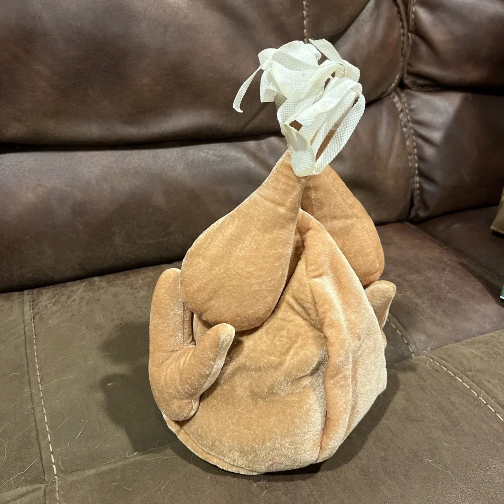 Thanksgiving Plush Roasted Turkey Hat for Adults - Turkey Head Costume Access...